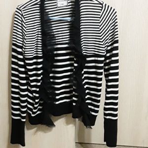 Poof excellence, large, black and white stripes